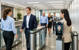 سیستم کنترل تردد در سازمان با دستگاه کارت‌خوان و تشخیص چهره برای مدیریت ورود و خروج کارکنان