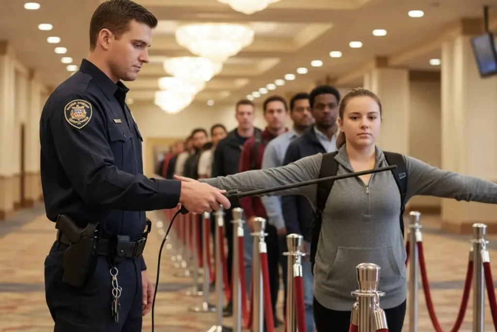 استفاده نیروی امنیتی از راکت فلزیاب برای بازرسی بدنی